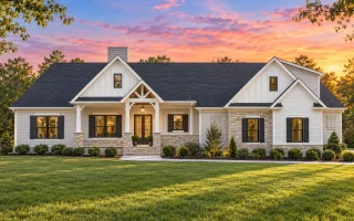 Plan  20-1602 - Auburn Oak Homestead  | Traditional Ranch - 3-Bed, 2.5-Bath, 3,220 SF