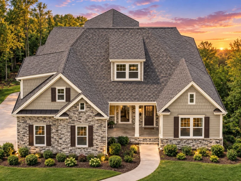 Mid-Size House Plans 24 Craftsman house plan with 3 bedrooms, 3 baths, and stone-and-siding exterior