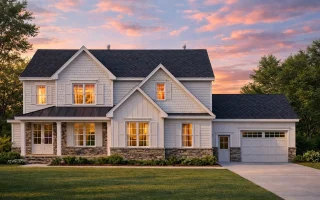 Plan  16-1290 - Auburn Pointe Manor  | Modern Farmhouse - 4-Bed, 3.5-Bath, 3,183 SF
