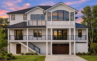 Plan  17-1376 - Auburn Willow Estate  | Coastal Traditional - 3-Bed, 3.5-Bath, 4,122 SF