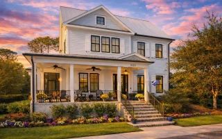 Plan  20-1026 - Auburn Knoll Lodge |  Coastal Farmhouse - 5-Bed, 5-Bath, 3,410 SF