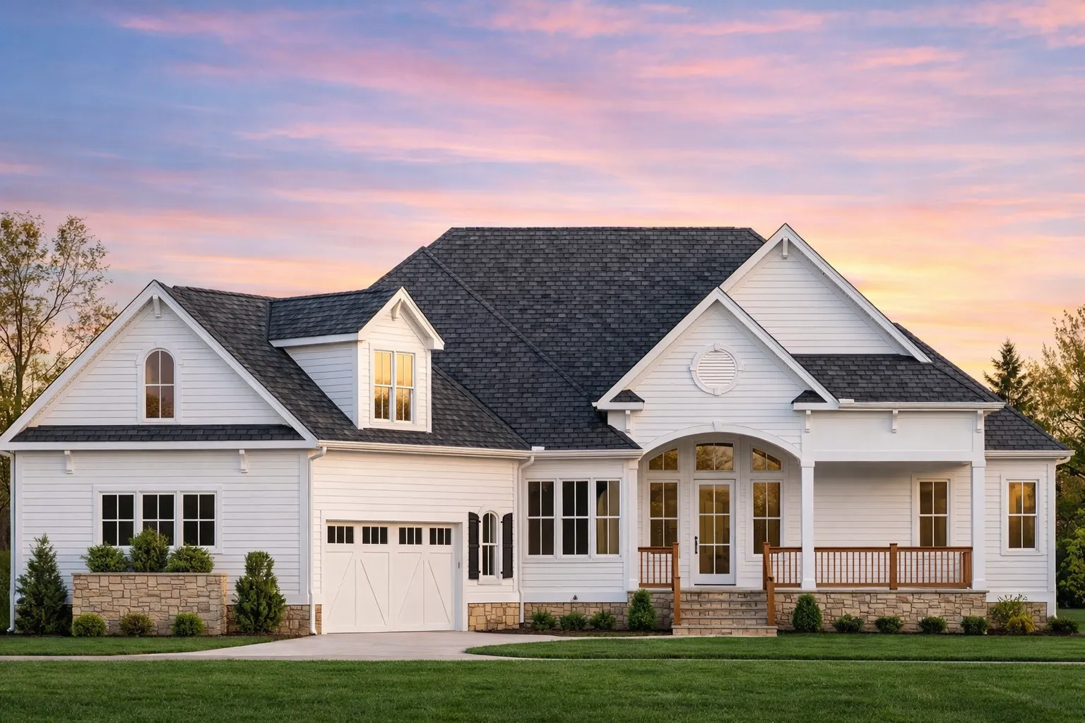 Spacious 1.5-Story Craftsman House Plan with Vaulted Ceilings & Fireplace