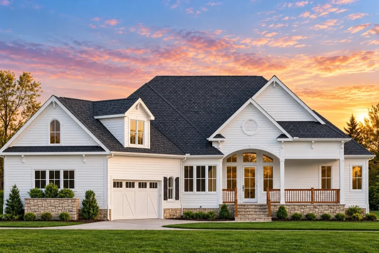 Spacious 1.5-Story Craftsman House Plan with Vaulted Ceilings & Fireplace