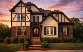 Plan  9-1126 - Auburn Bluff Estate |  Tudor w/2-Car Garage - 4-Bed, 3.5-Bath, 3,195 SF