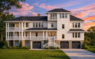 Plan  16-1007 - Auburn Terrace Homestead | Coastal - 4-Bed, 3.5-Bath, 3,986 SF