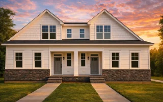 Plan  18-1132 - Auburn Bluff Farmhouse  | Traditional Colonial - 5-Bed, 5-Bath, 2,100 SF