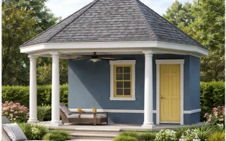 Plan  11-1613 - Auburn Vale Retreat  | Neoclassical Cabana - 0-Bed, 1-Bath, 316 SF