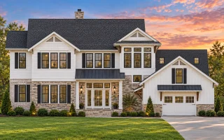 Plan  13-1218 - Auburn View Farmhouse  | New American - 4-Bed, 3.5-Bath, 4,007 SF