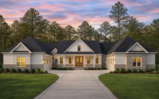 Plan  20-1001 - Auburn View Homestead  | Modern Farmhouse Ranch - 4-Bed, 4.5-Bath, 3,887 SF