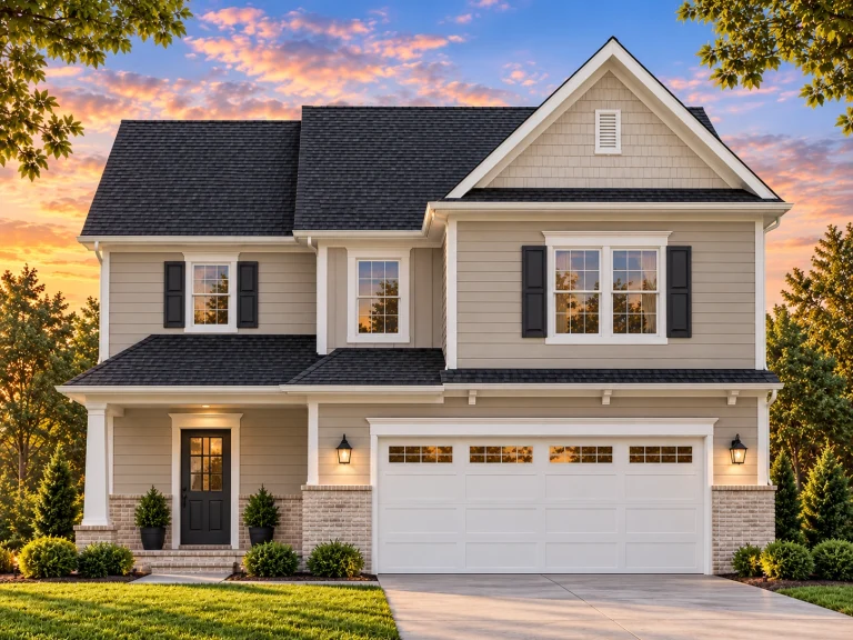 Classic 2-Story House Plan with Brick and Stone Curb Appeal