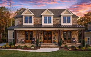 Plan  15-1785 - Auburn Field Villa |  Southern Farmhouse - 5-Bed, 5-Bath, 4,400 SF