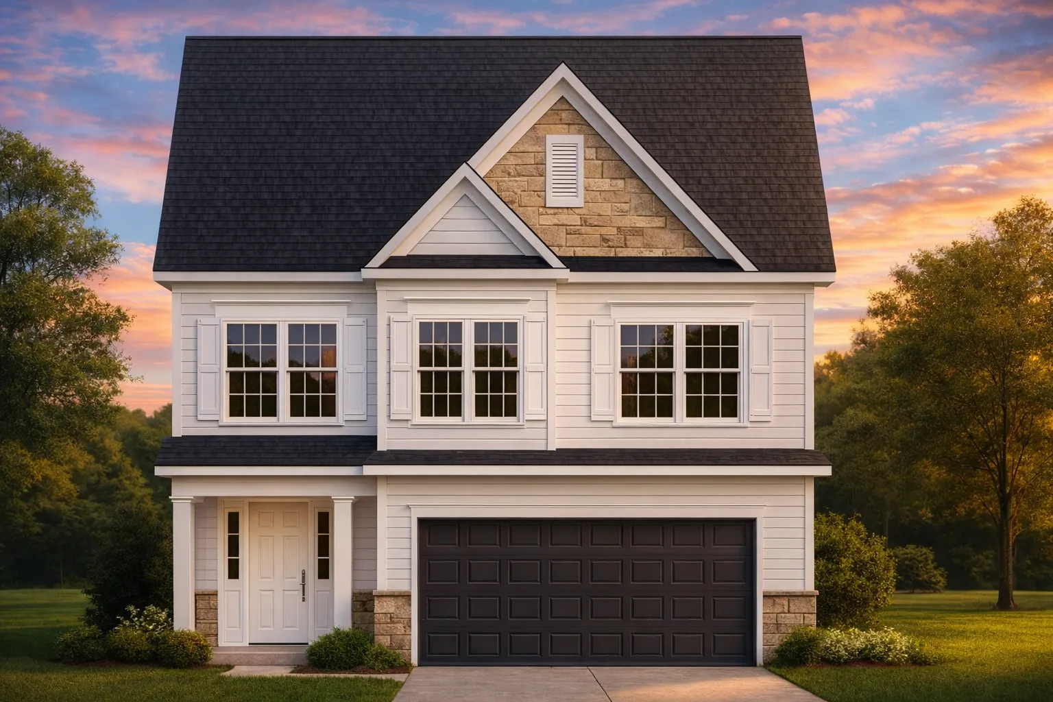 Simple House Plans 15 2-story Craftsman home design with 1,930 heated sq. ft., 3 bedrooms, 3 baths