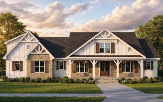 Plan  19-2247 - Auburn Field Residence  | Modern Farmhouse - 3-Bed, 3.5-Bath, 2,711 SF