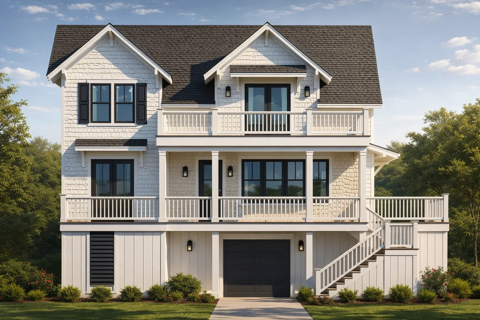 House Plans with Balcony or Deck 19 Craftsman Beach Home Floor Plan with Coastal Charm