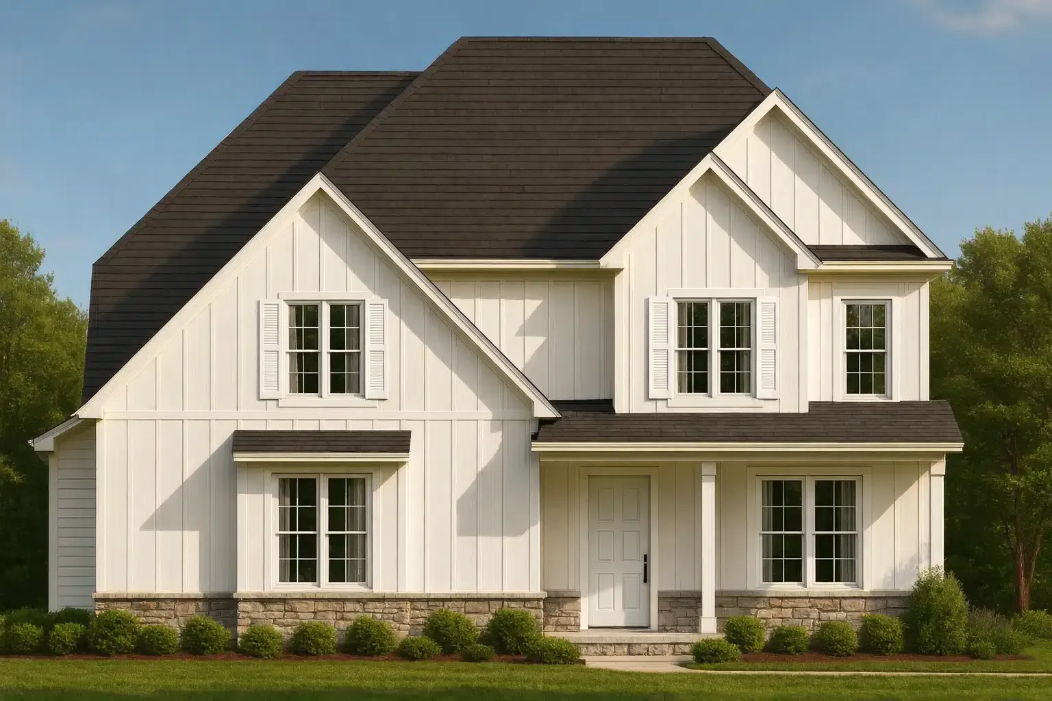 House Plans with Master on Main 9 2,727 sq. ft. Farmhouse plan with 4 bedrooms, 2 stories