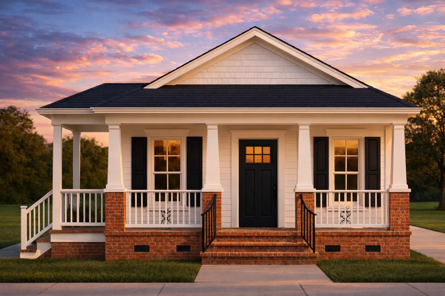 New American House Plans 1 16-1848 HOUSE PLAN - Compact Cottage House Plan With Cozy Design and CAD Blueprint