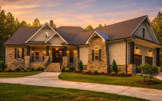Plan  17-1039 - Auburn Grove Residence  | Craftsman Ranch - 4-Bed, 3.5-Bath, 3,237 SF