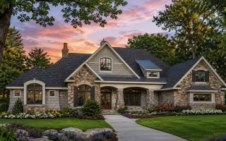Plan  18-2172 - Aster Mill Farm |  Tudor Revival - 5-Bed, 5-Bath, 3,378 SF
