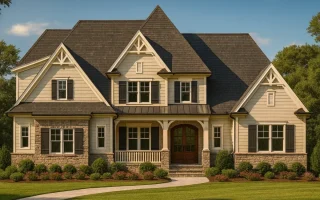 Plan  14-1971 - Aster River Residence  | New American - 5-Bed, 5-Bath, 5,029 SF