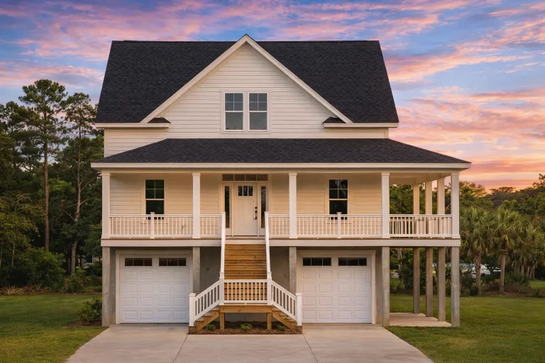 6 Bedroom House Plans 12 Beach House Blueprint 2.5-Story Home with Split Garage