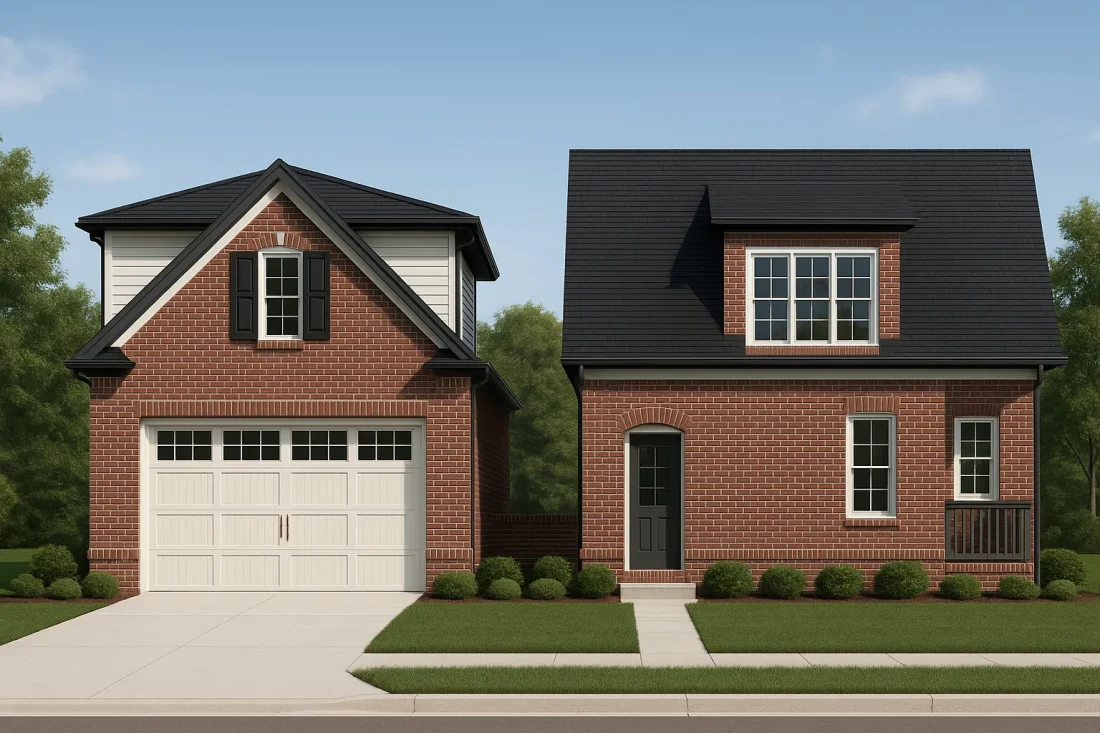 Compact Home Design with Garage & Loft Living Space Blueprint