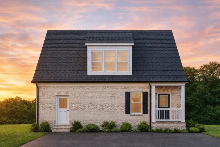 6 Bedroom House Plans 3 Front elevation of a Traditional Brick garage apartment with Neo-Colonial proportions, gabled rooflines, and classic suburban detailing