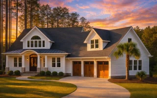 Plan  17-1046 - Aster Glen Place |  Coastal Farmhouse - 4-Bed, 4.5-Bath, 4,456 SF