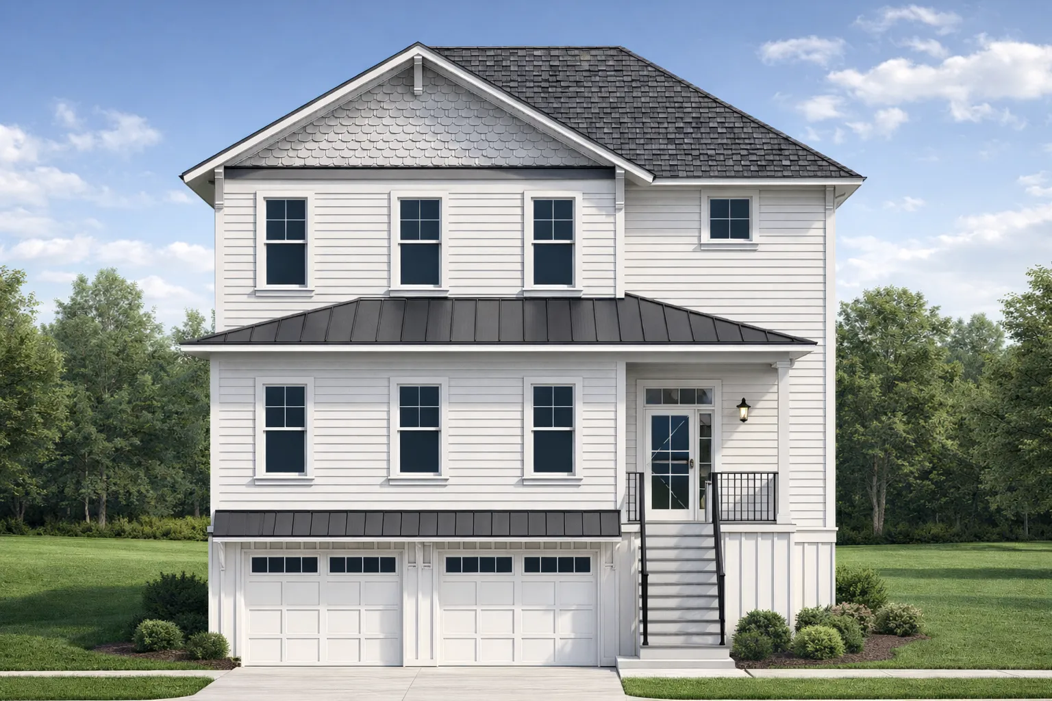 Elegant Home Plan with 2-Story CAD Blueprint & Modern Designs