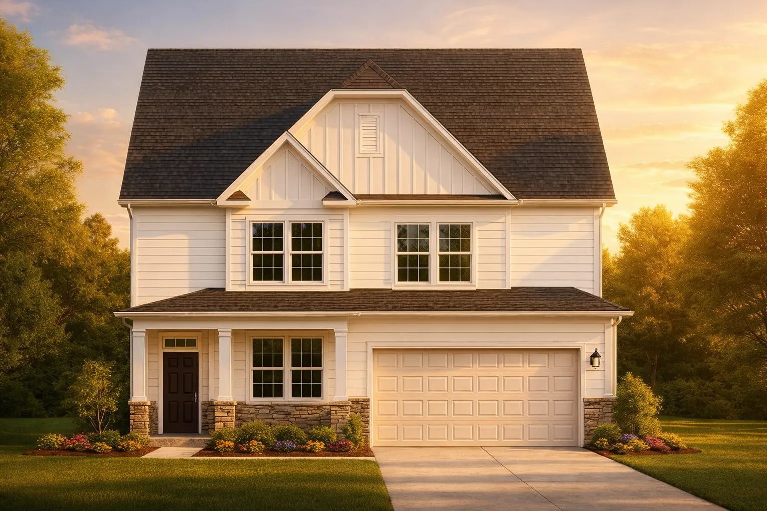 2-Story Traditional Home Plan with 4 Bedrooms and Open Floor Plan