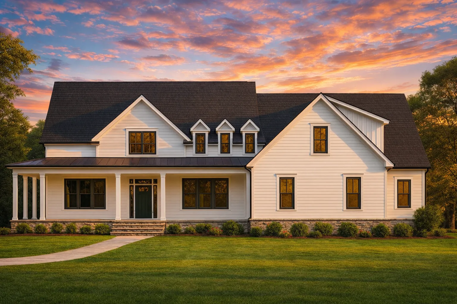 Mediterranean House Plans 11 2-Story House Floor Plan with Wraparound Porch & Vaulted Ceilings