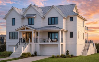 Plan  18-1935 - Aster Field Chalet |  Coastal Traditional - 5-Bed, 5-Bath, 4,443 SF