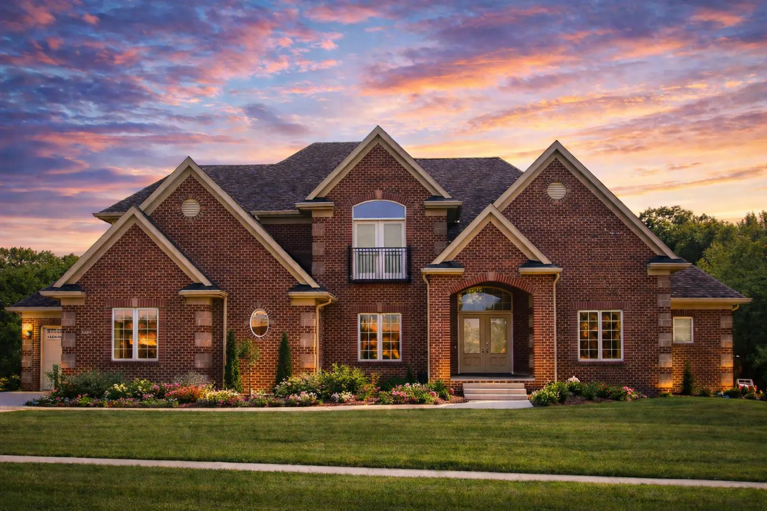 Front exterior view of a Traditional Craftsman home featuring natural stone masonry, European Craftsman detailing, gabled rooflines, and a welcoming covered entry