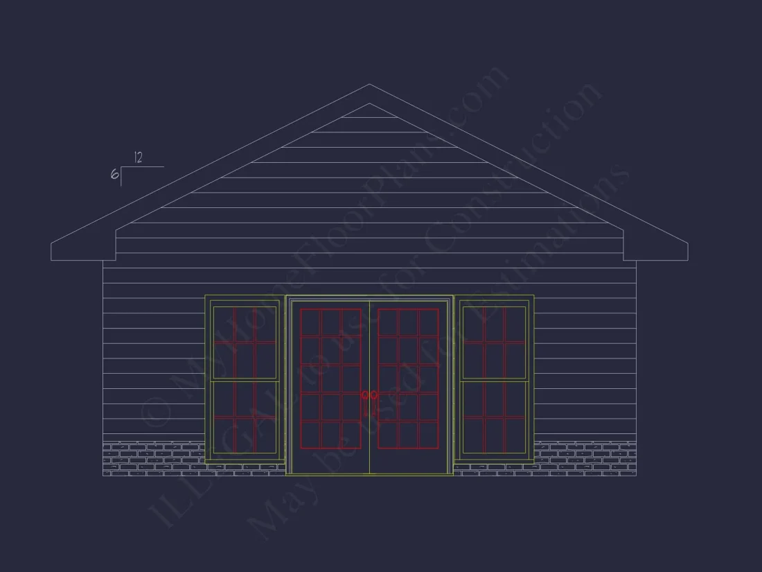 Compact Workshop Plan with CAD Blueprint Architecture