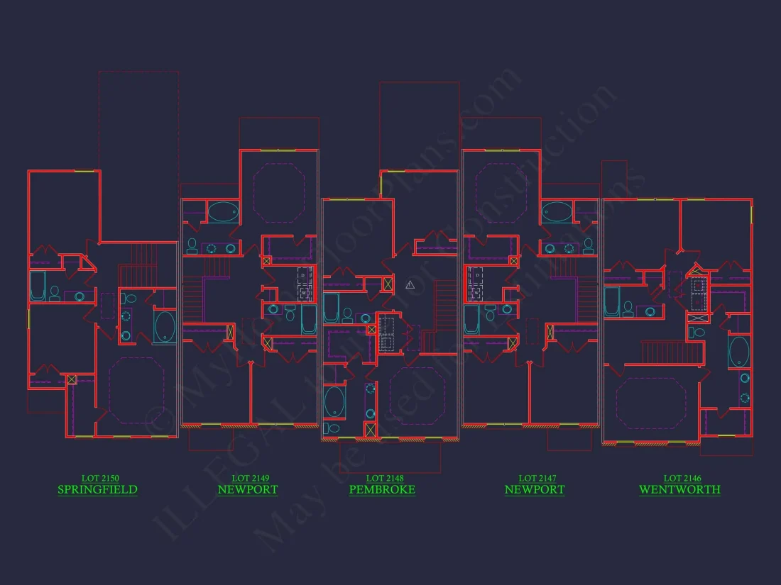 Modern Townhome Floor Plan with CAD Architecture Designs