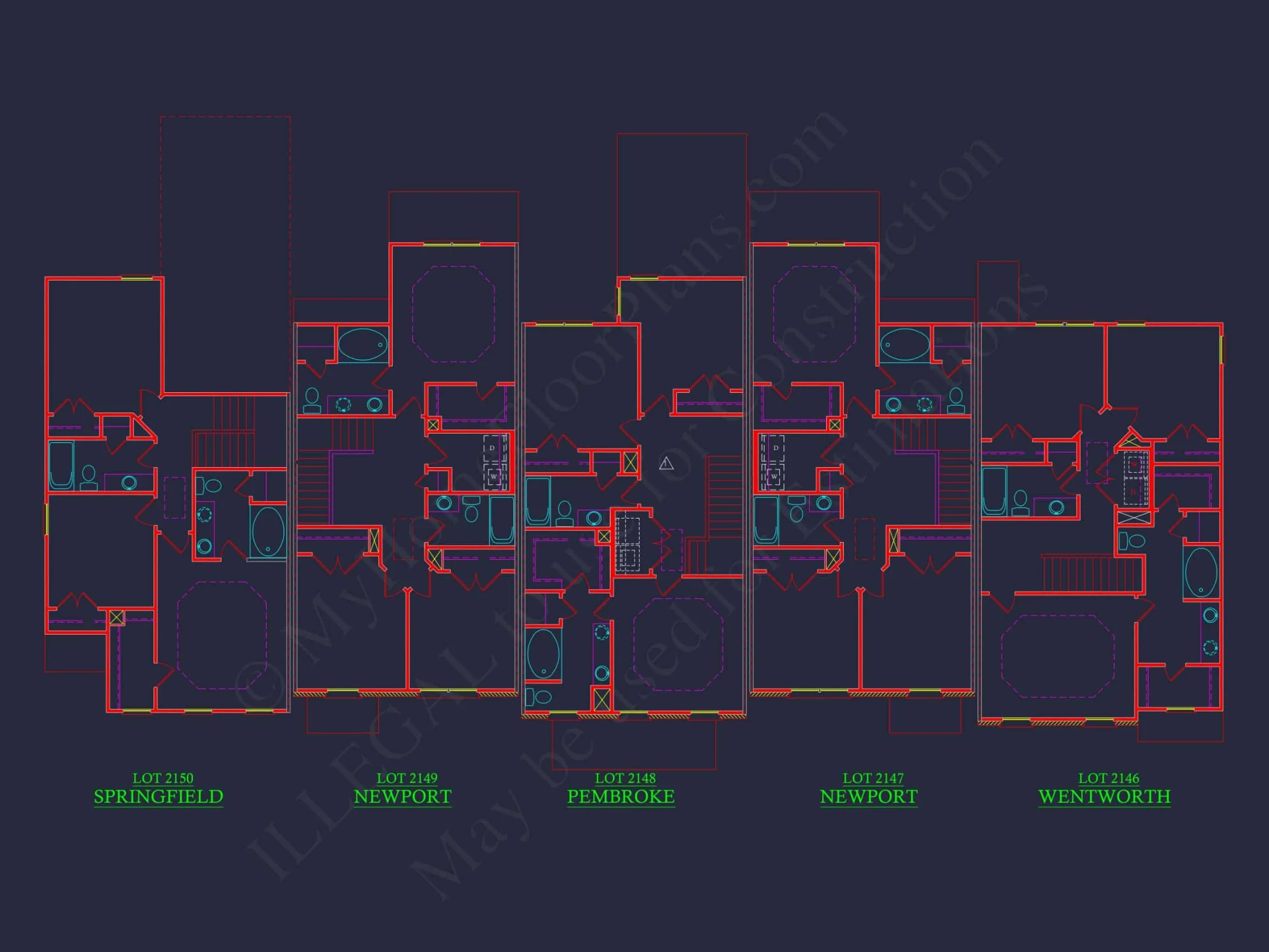 Modern Townhome Floor Plan with CAD Architecture Designs
