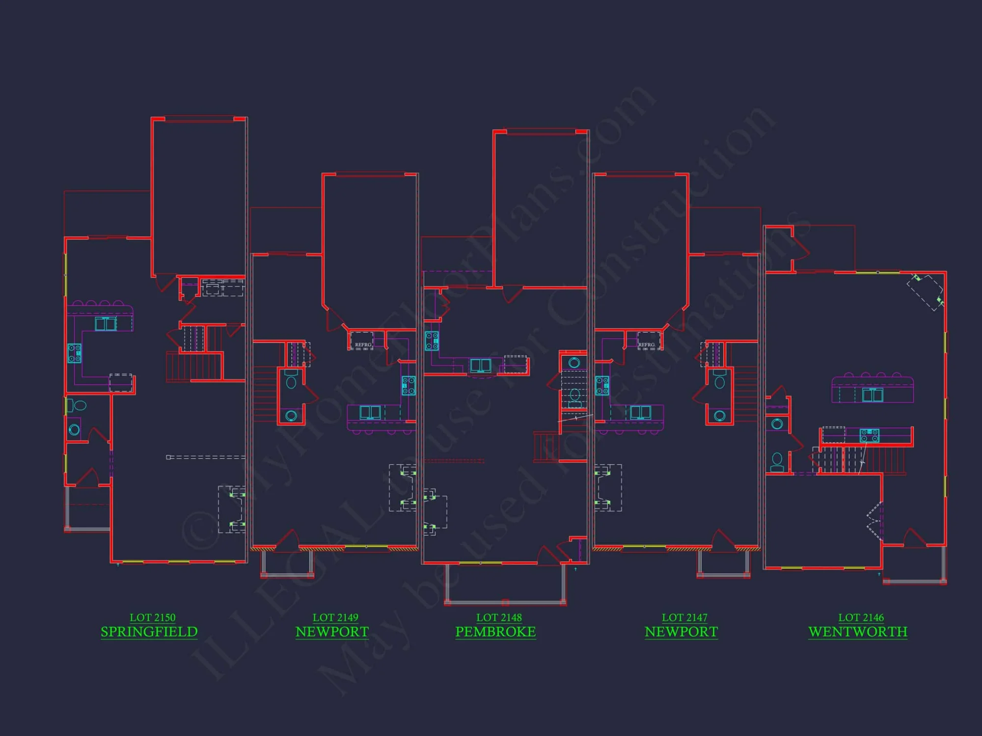 Modern Townhome Floor Plan with CAD Architecture Designs