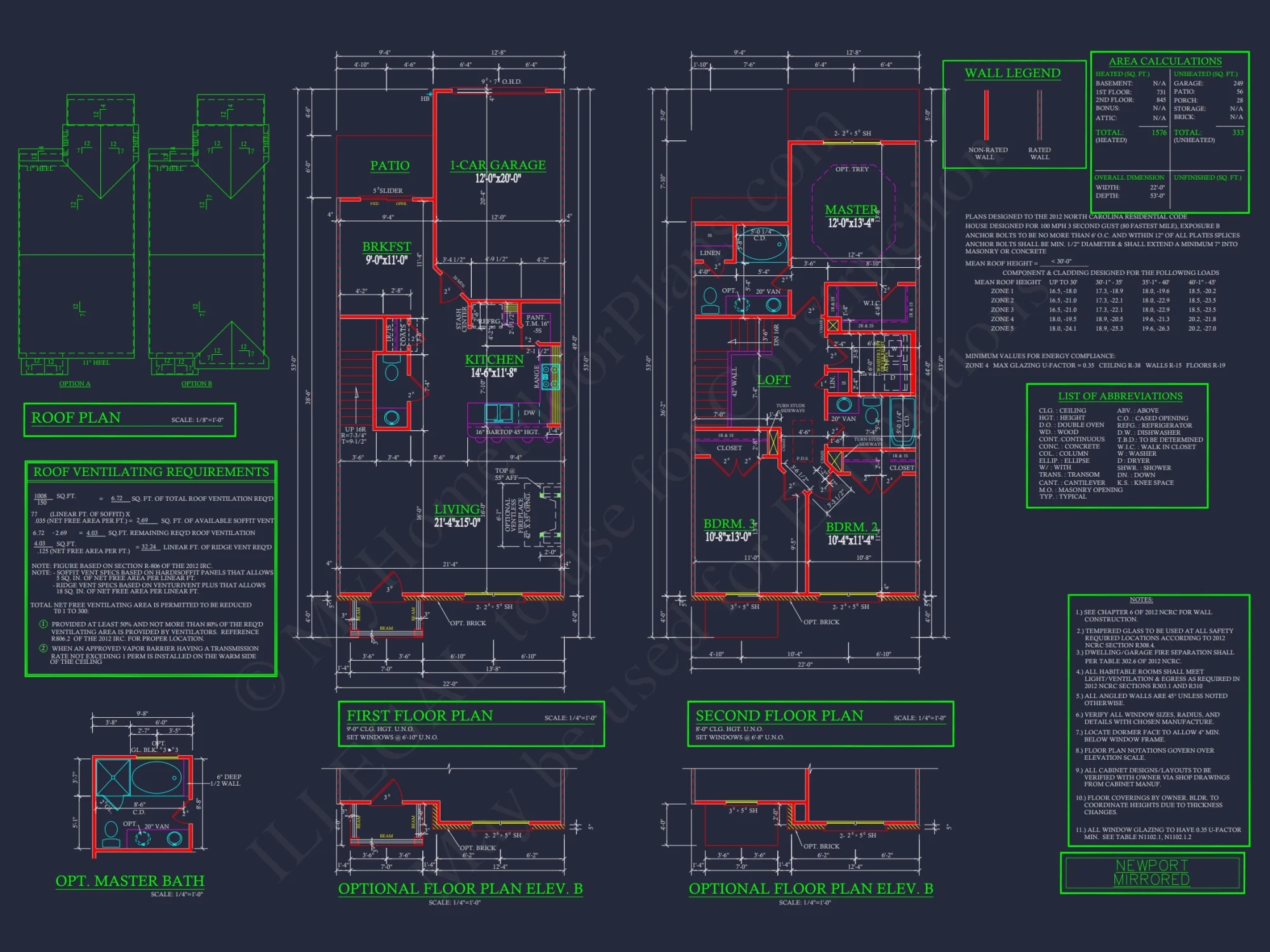 Modern Townhome Floor Plan with CAD Architecture Designs