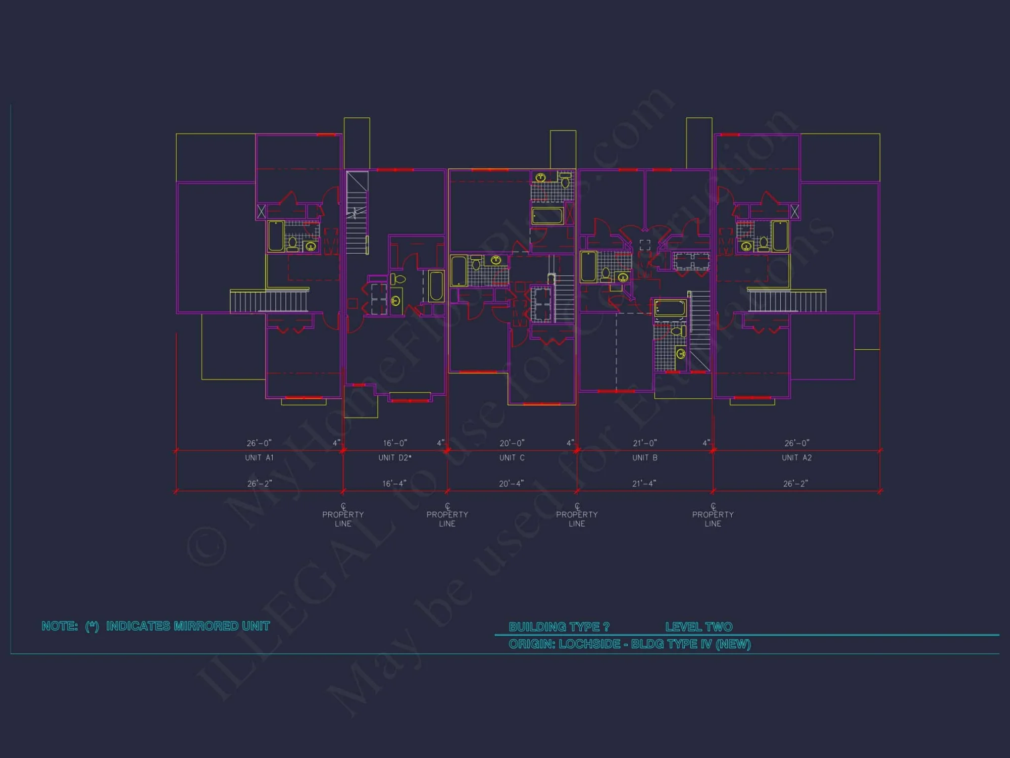 8-Unit Modern Craftsman Townhome Plan with Covered Porches & Bonus Rooms