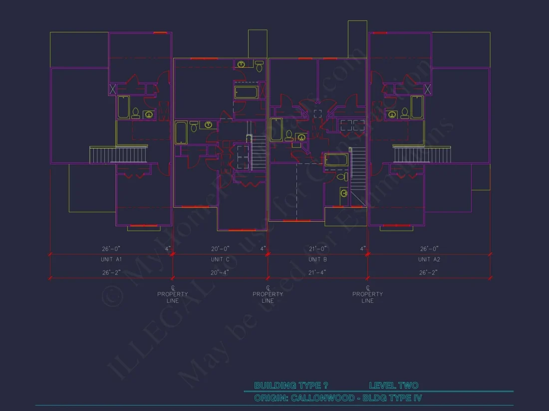 8-Unit Modern Craftsman Townhome Plan with Covered Porches & Bonus Rooms