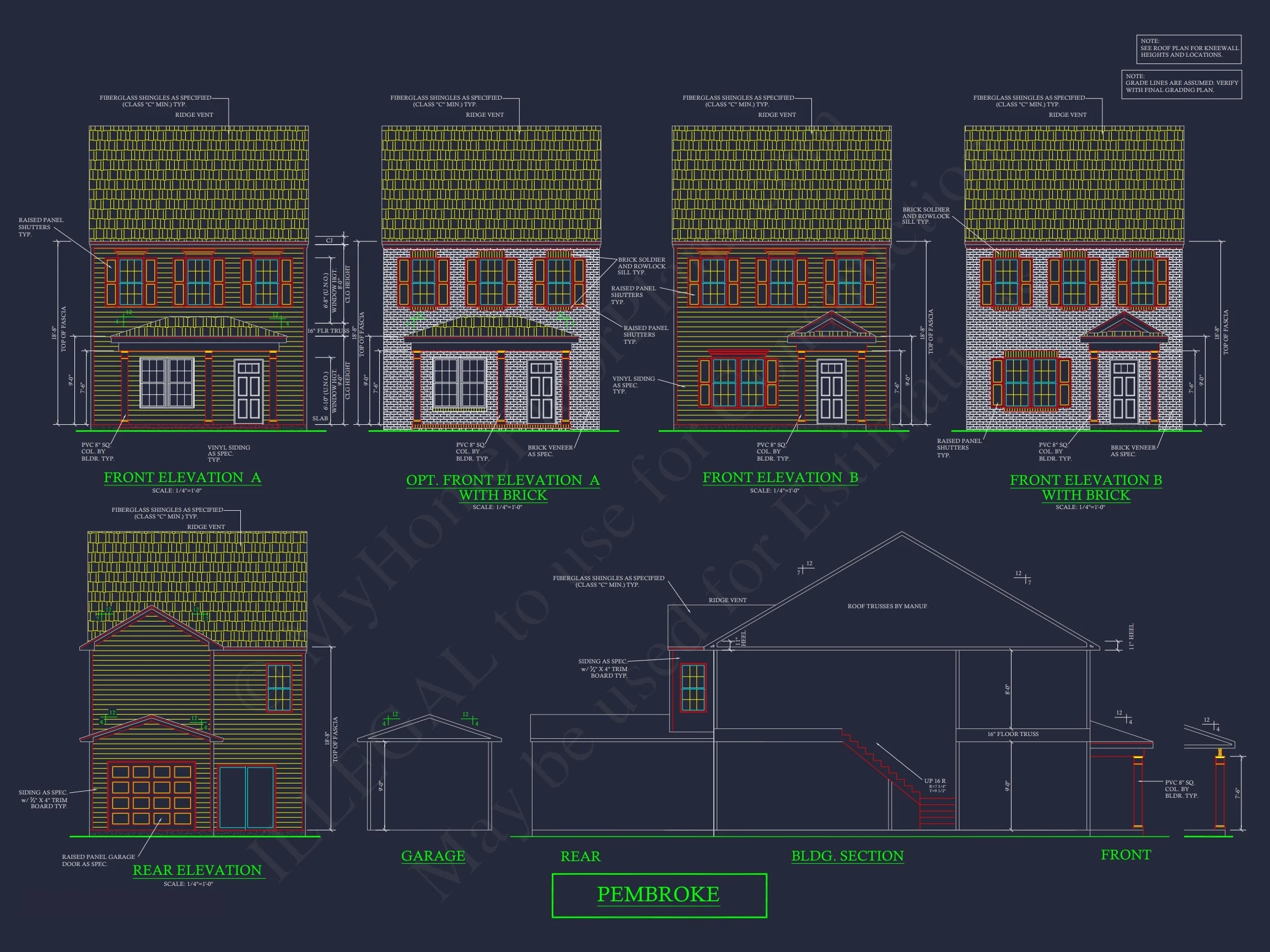 11-1083-1 7-UNIT TOWNHOUSE PLAN -Traditional Suburban Home Plan - 3-Bed, 2-Bath, 1,664 SF 7 Elegant 2-Story House Plan with Traditional Design