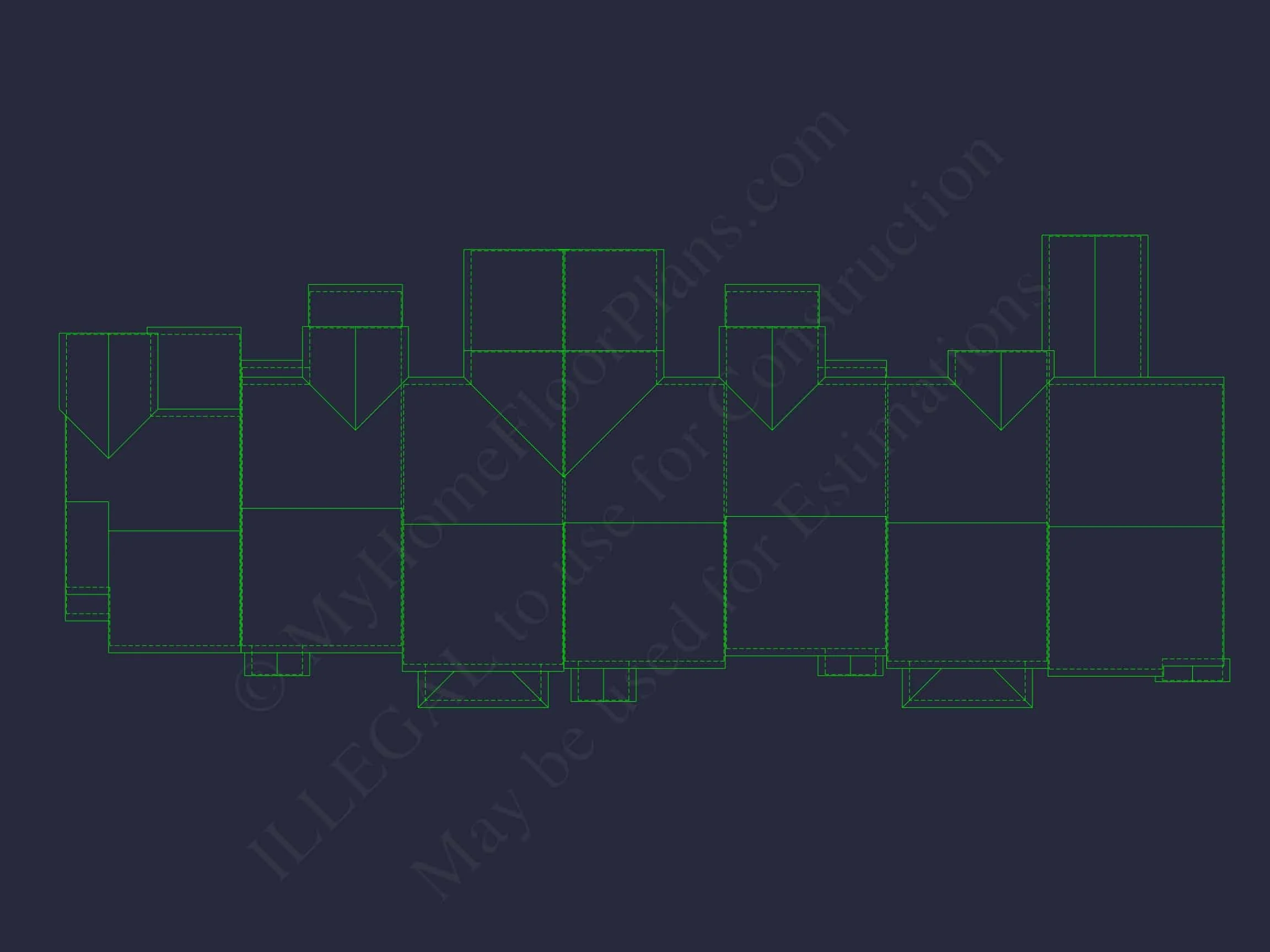 11-1083-1 7-UNIT TOWNHOUSE PLAN -Traditional Suburban Home Plan - 3-Bed, 2-Bath, 1,664 SF 13 Elegant 2-Story House Plan with Traditional Design