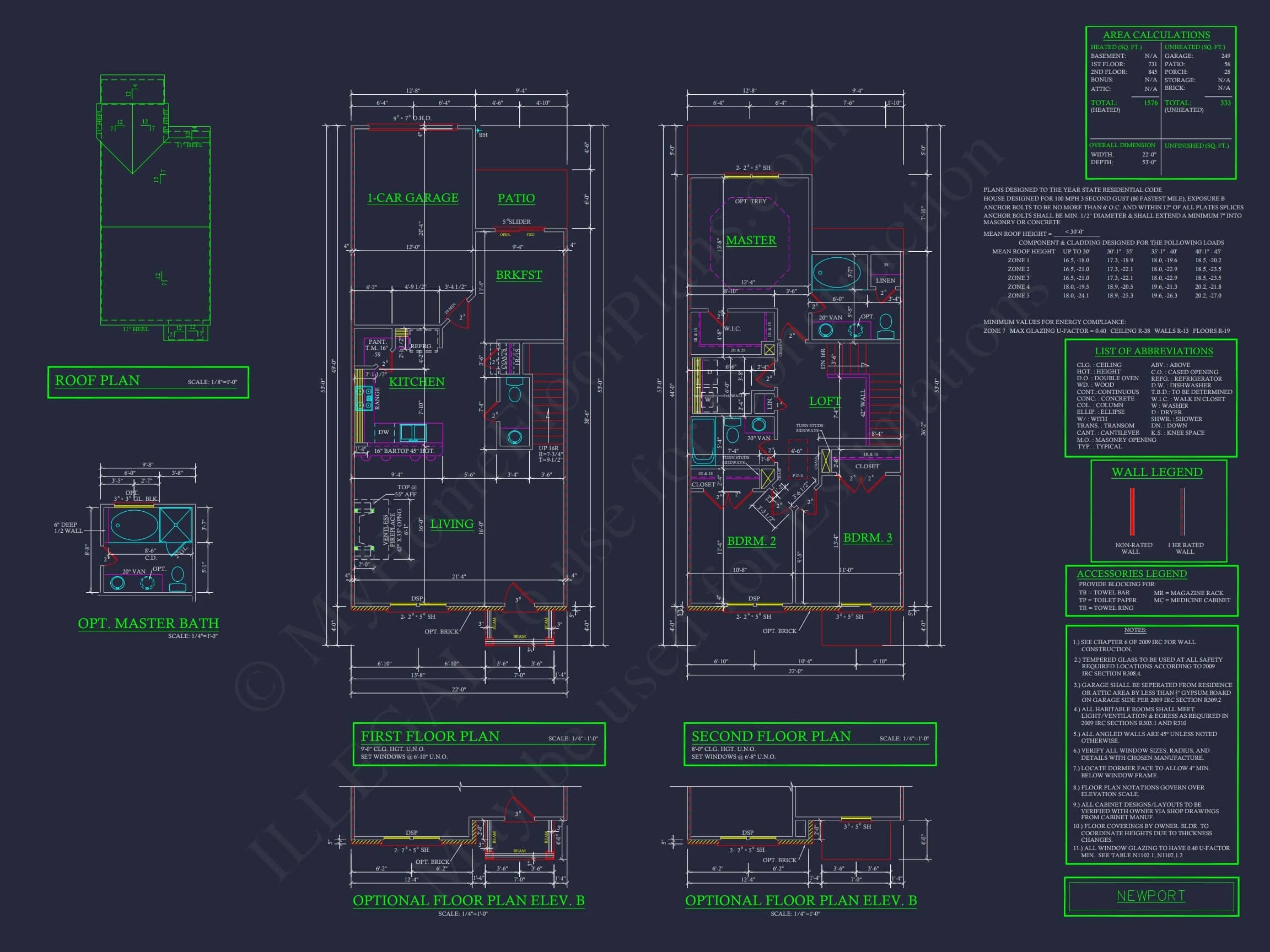 11-1083-1 7-UNIT TOWNHOUSE PLAN -Traditional Suburban Home Plan - 3-Bed, 2-Bath, 1,664 SF 28 Elegant 2-Story House Plan with Traditional Design