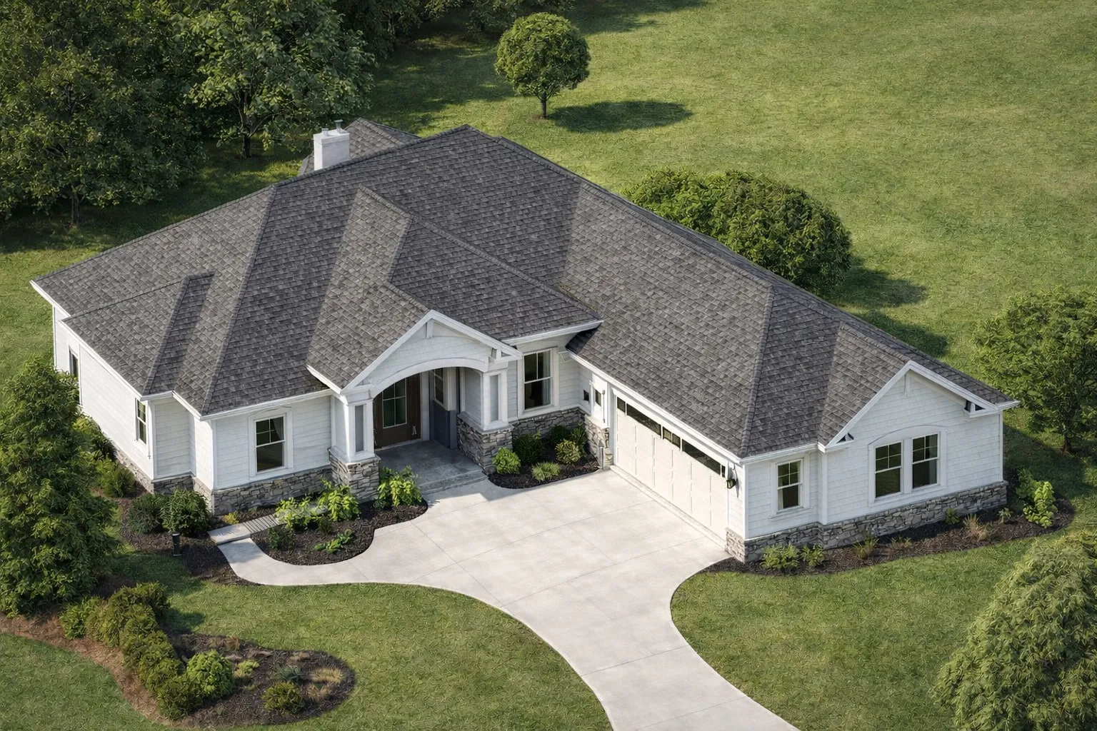 Traditional French Country Home Floor Plan Blueprint