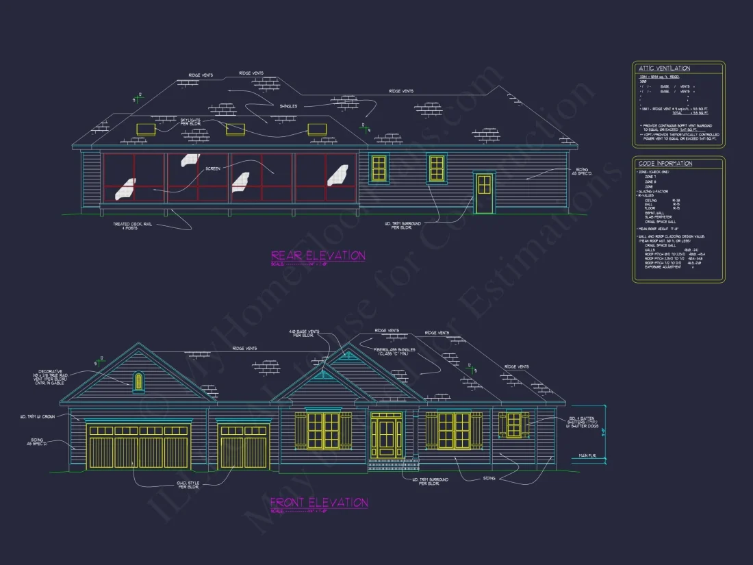 Single-Story Ranch House Plan with Open Layout and 3-Car Garage