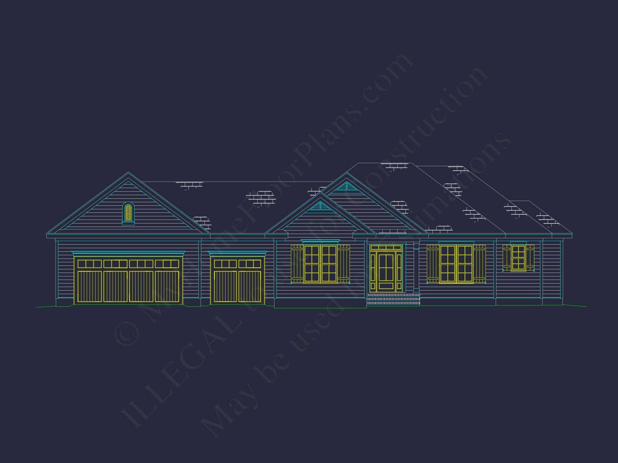 Traditional Ranch Home Plan - 3-Bed, 2.5-Bath, 2,318 SF