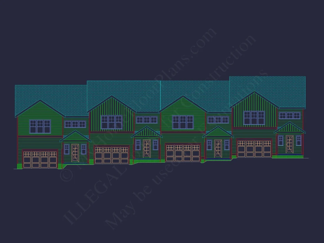 Elegant Multi-Family House Plan with CAD Designs and Blueprints