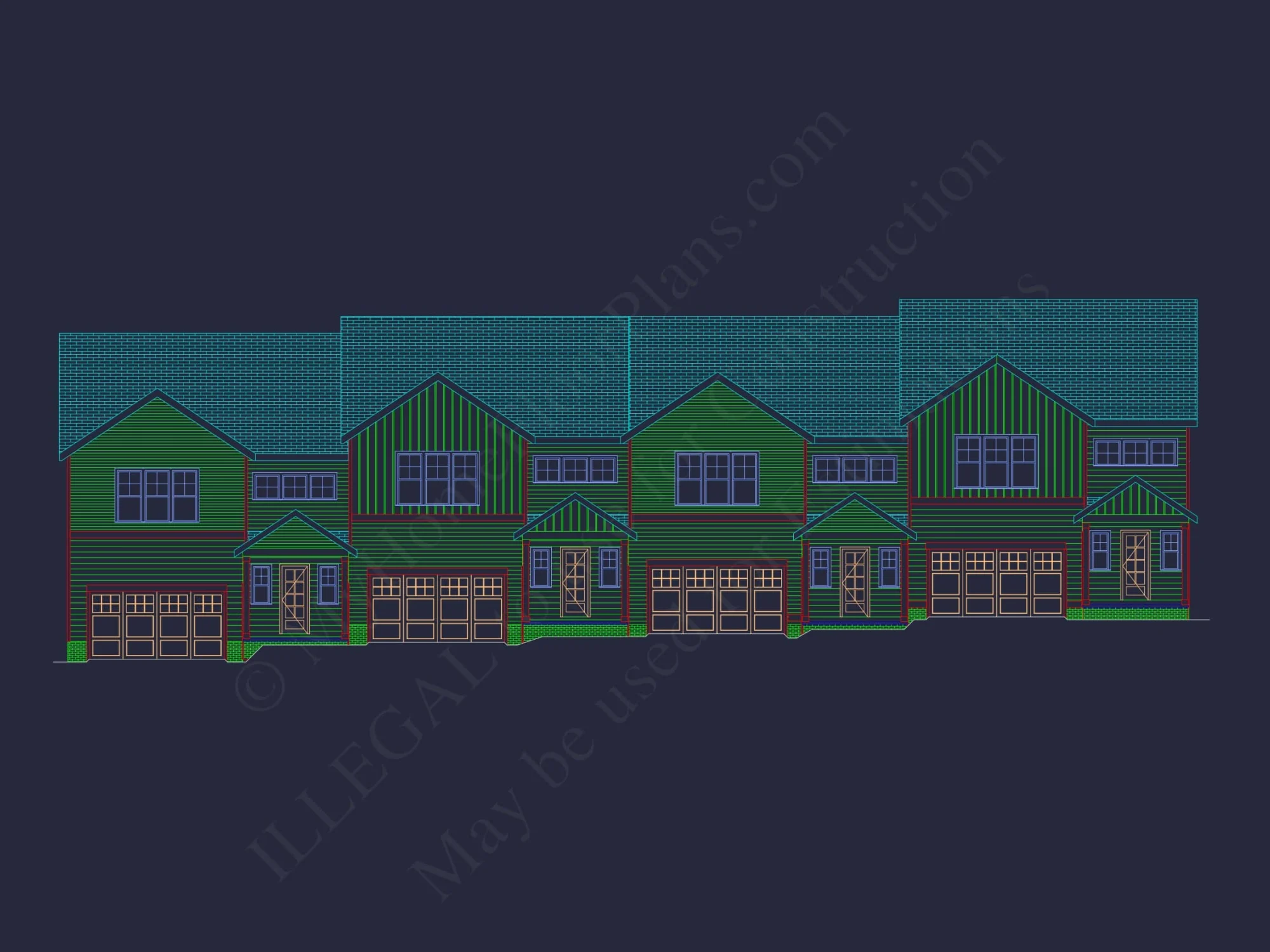 Elegant Multi-Family House Plan with CAD Designs and Blueprints