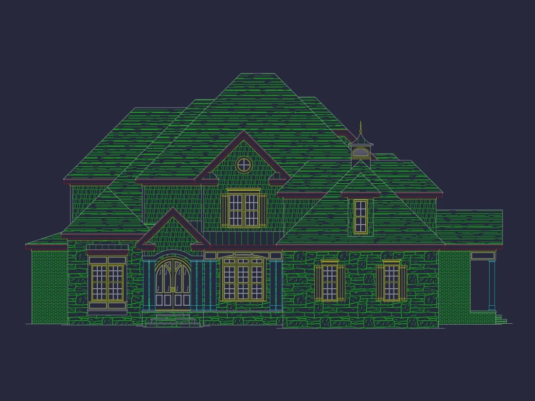 Traditional 5-Bedroom House Plan with 3-Car Garage | Blueprints & CAD Files