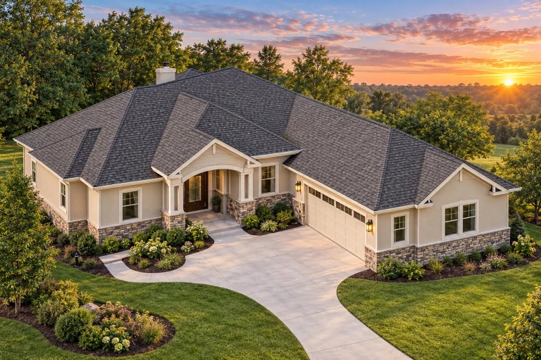 Traditional French Country Home Floor Plan Blueprint