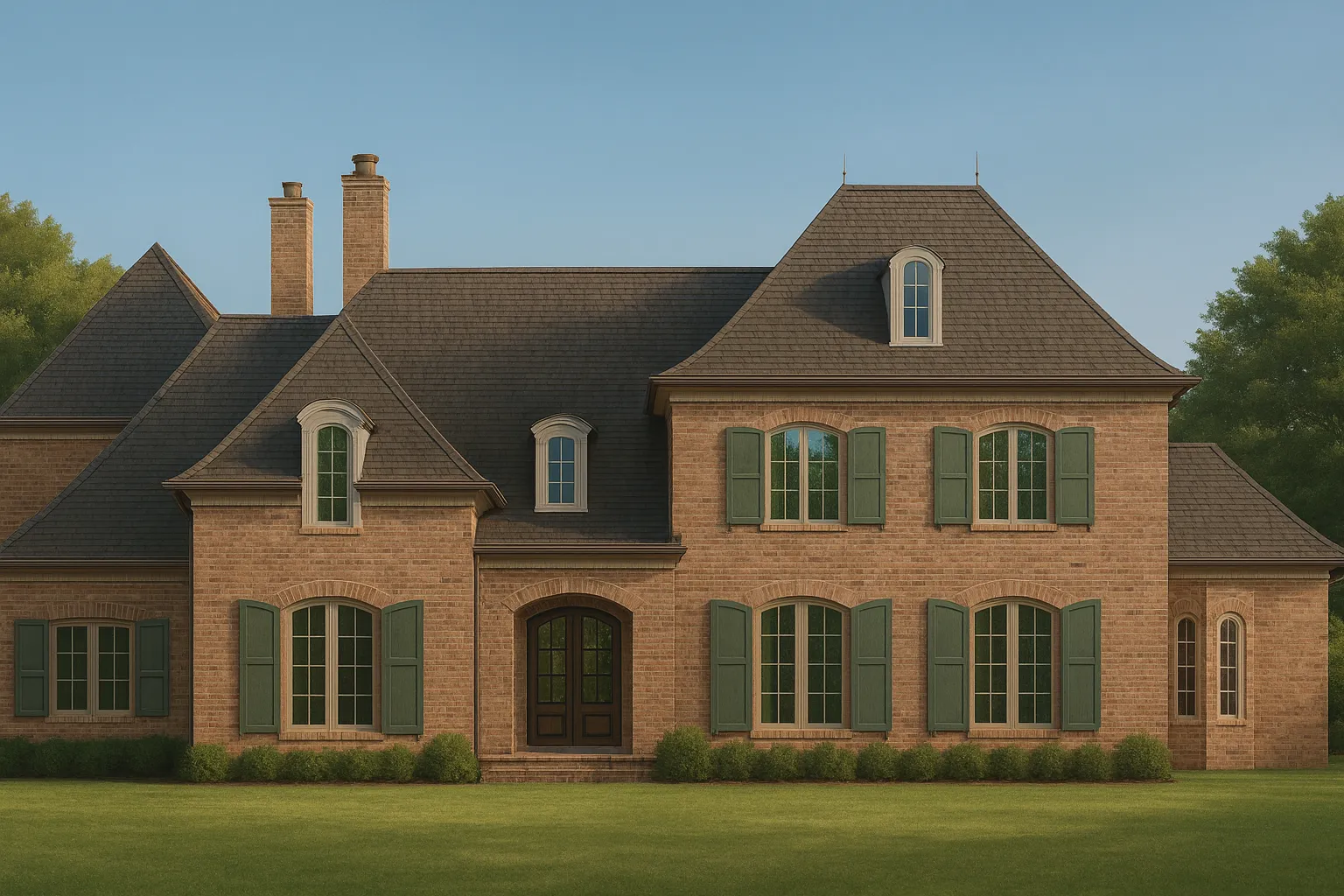 Luxury 2-Story House Plan with French Country Elegance